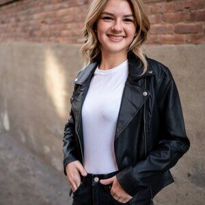 NWOT Z SUPPLY Trina Moto Jacket in Black Szie XS